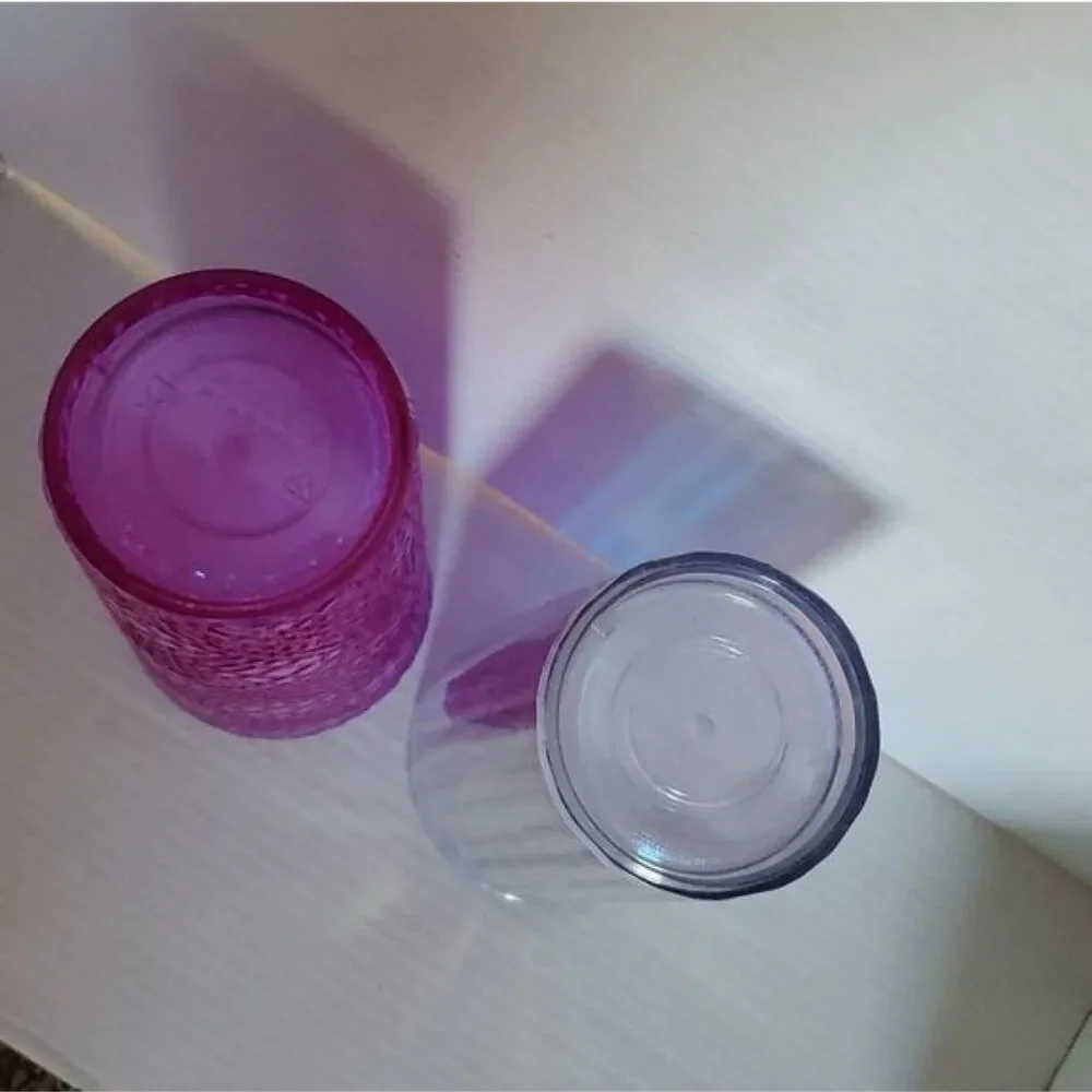 2 Starbucks Travel Cold Cup Iridescent Diamond Unicorn Purple Taffy Venti 24 oz